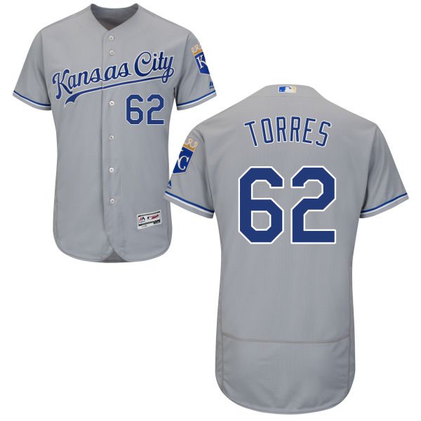 Men's Kansas City Royals #62 Ramon Torres Majestic Gray 2016 Flexbase Authentic Collection Jersey