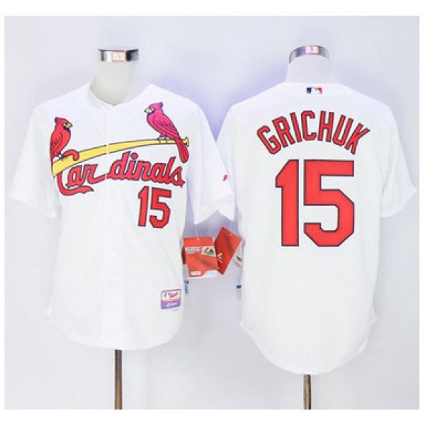 Cardinals #15 Randal Grichuk White Cool Base Stitched MLB Jersey