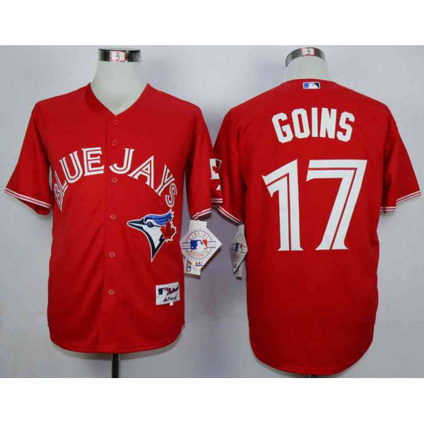 Men's Toronto Blue Jays #17 Ryan Goins Red Canada Day Cool Base Jersey