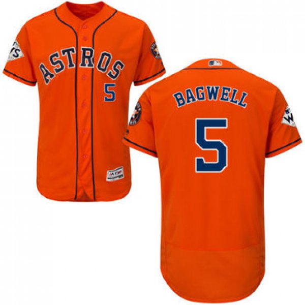 Men's Houston Astros #5 Jeff Bagwell Orange Flexbase Authentic Collection 2017 World Series Bound Stitched MLB Jersey