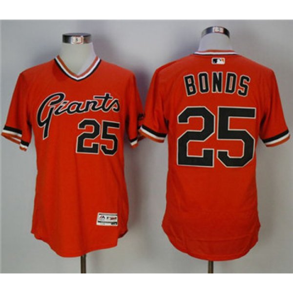San Francisco Giants #25 Barry Bonds Orange Flexbase Authentic Collection Cooperstown Stitched MLB Jersey