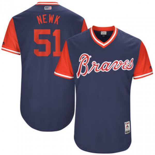 Men's Atlanta Braves Sean Newcomb Newk Majestic Navy 2017 Players Weekend Authentic Jersey