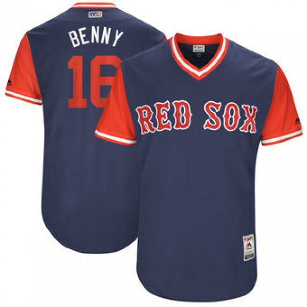 Men's Boston Red Sox Andrew Benintendi Benny Majestic Navy 2017 Players Weekend Authentic Jersey
