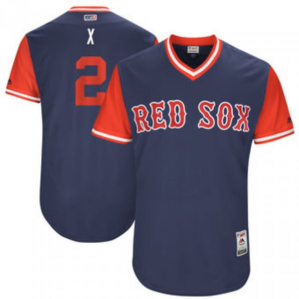 Men's Boston Red Sox Xander Bogaerts X Majestic Navy 2017 Players Weekend Authentic Jersey