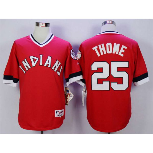 Men's Cleveland Indians #25 Jim Thome Red 1978 Turn Back The Clock Jersey