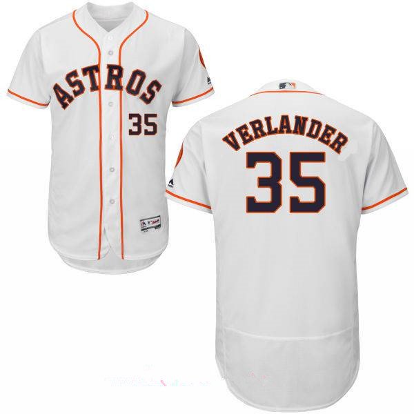 Men's Houston Astros #35 Justin Verlander White Home Stitched MLB Majestic Flex Base Jersey