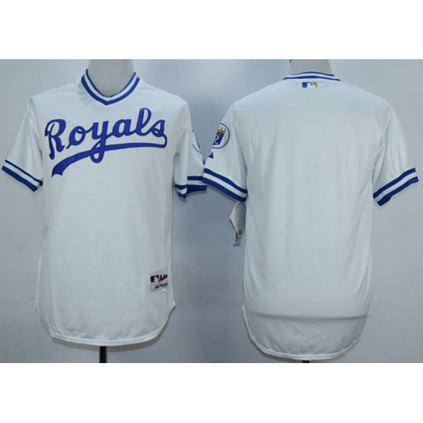 Men's Kansas City Royals Blank White Throwback Jersey