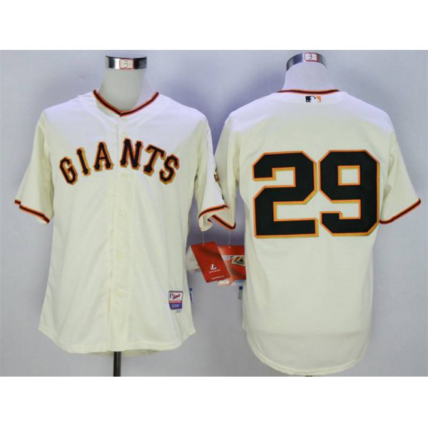 Men's San Francisco Giants #29 Hector Sanchez Cream Cool Base Jersey