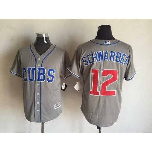 Men's Chicago Cubs #12 Kyle Schwarber Gray Alternate 2015 MLB Cool Base Jersey