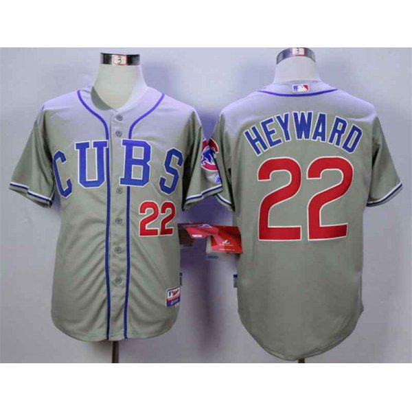 Men's Chicago Cubs #22 Jason Heyward Grey Cool Base Jersey