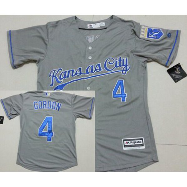 Men's Kansas City Royals #13 Salvador Perez Away Gray 2015 MLB Cool Base Jersey