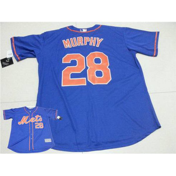 Men's New York Mets #28 Daniel Murphy Blue With Orange Alternate 2015 MLB Cool Base Jersey