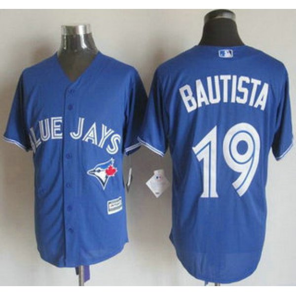 Men's Toronto Blue Jays #19 Jose Bautista Alternate Blue 2015 MLB Cool Base Jersey