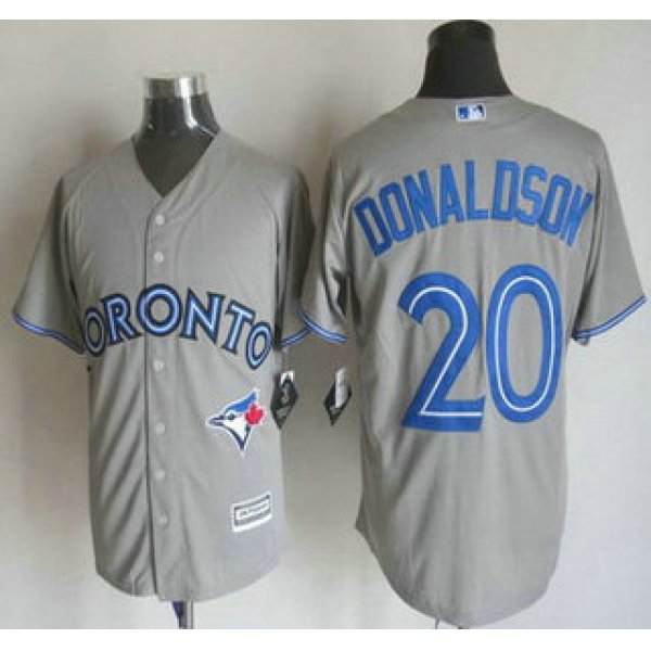 Men's Toronto Blue Jays #20 Josh Donaldson Away Gray 2015 MLB Cool Base Jersey