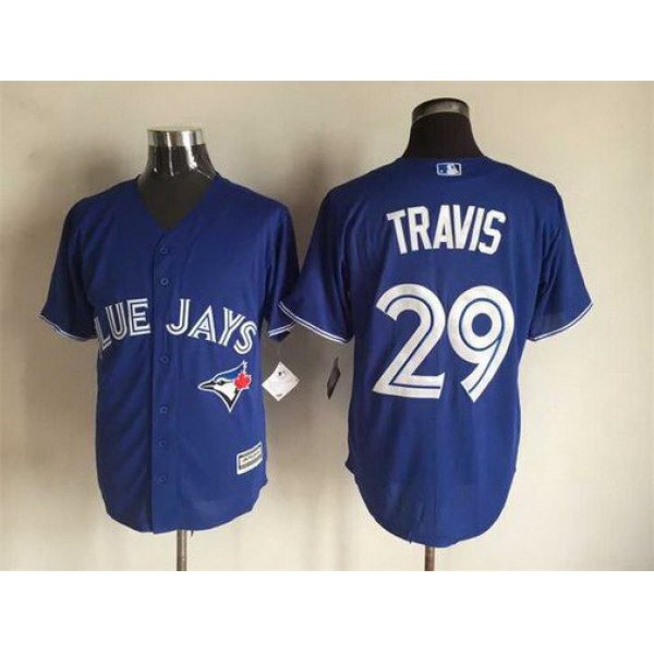 Men's Toronto Blue Jays #29 Devon Travis Alternate Blue 2015 MLB Cool Base Jersey