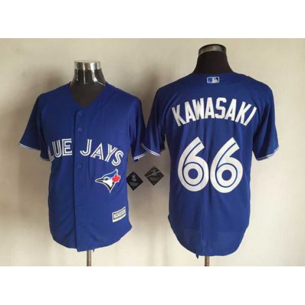 Men's Toronto Blue Jays #66 Munenori Kawasaki Alternate Blue 2015 MLB Cool Base Jersey