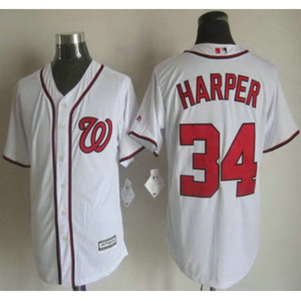 Men's Washington Nationals #34 Bryce Harper Home White 2015 MLB Cool Base Jersey