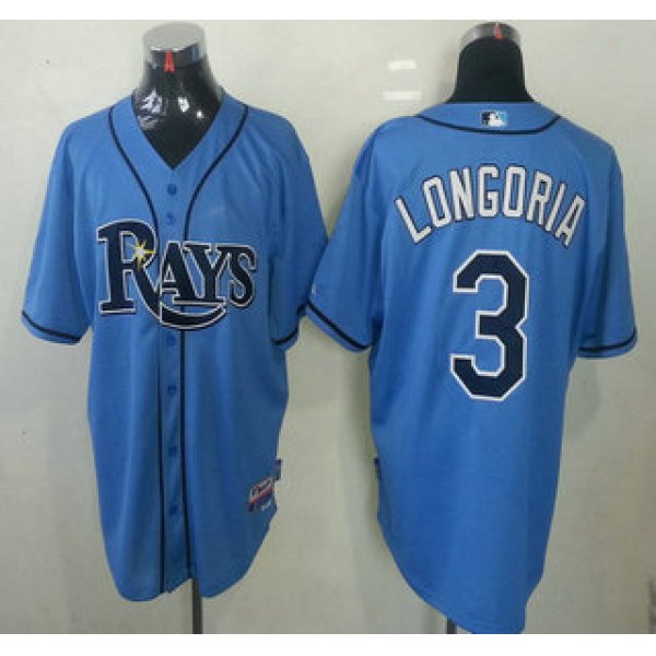 Tampa Bay Rays #3 Evan Longoria Light Blue Cool Base MLB Jersey