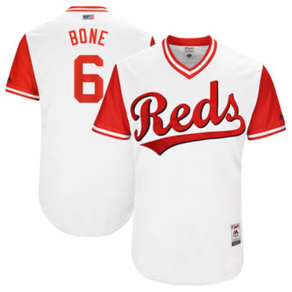 Men's Cincinnati Reds Billy Hamilton Bone Majestic White 2017 Players Weekend Authentic Jersey