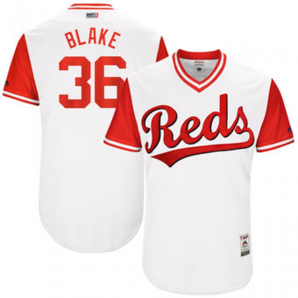 Men's Cincinnati Reds Blake Wood Blake Majestic White 2017 Players Weekend Authentic Jersey