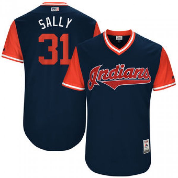 Men's Cleveland Indians Danny Salazar Sally Majestic Navy 2017 Players Weekend Authentic Jersey