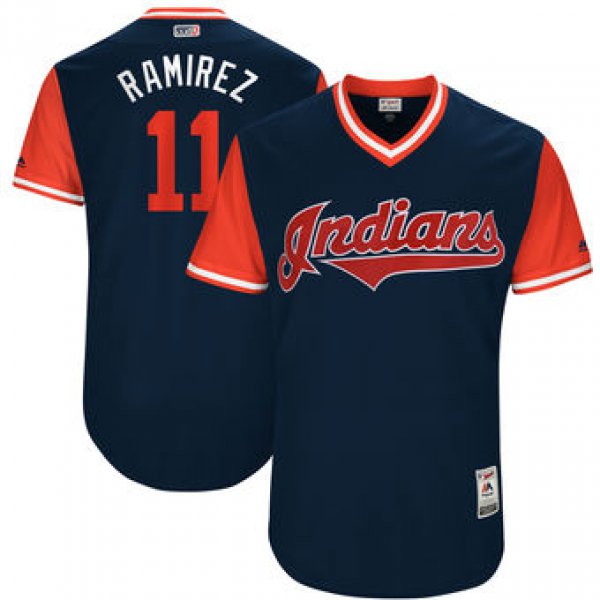 Men's Cleveland Indians Jose Ramirez Ramirez Majestic Navy 2017 Players Weekend Authentic Jersey