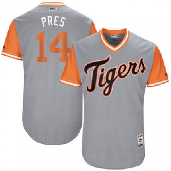 Men's Detroit Tigers Alex Presley Pres Majestic Gray 2017 Players Weekend Authentic Jersey