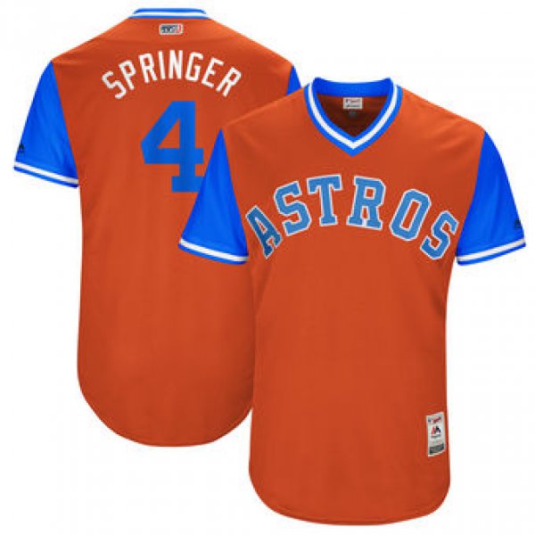 Men's Houston Astros George Springer Springer Majestic Orange 2017 Players Weekend Authentic Jersey