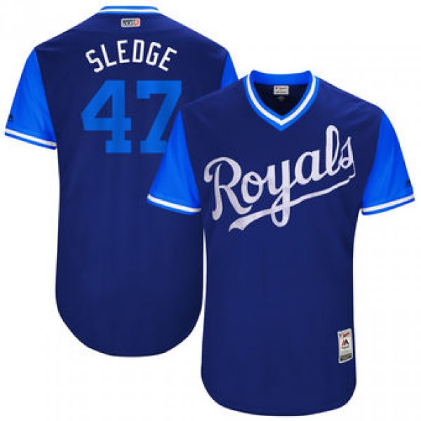 Men's Kansas City Royals Peter Moylan Sledge Majestic Royal 2017 Players Weekend Authentic Jersey