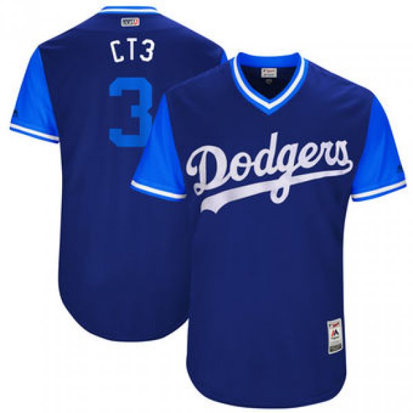 Men's Los Angeles Dodgers Chris Taylor CT3 Majestic Royal 2017 Players Weekend Authentic Jersey