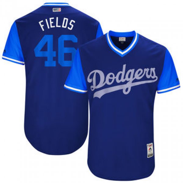 Men's Los Angeles Dodgers Josh Fields Fields Majestic Royal 2017 Players Weekend Authentic Jersey