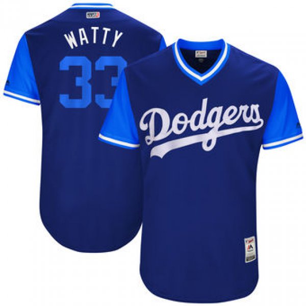 Men's Los Angeles Dodgers Tony Watson Watty Majestic Royal 2017 Players Weekend Authentic Jersey