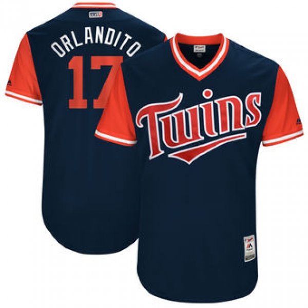 Men's Minnesota Twins Jose Berrios Orlandito Majestic Navy 2017 Players Weekend Authentic Jersey