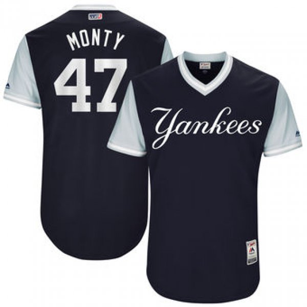 Men's New York Yankees Jordan Montgomery Monty Majestic Navy 2017 Players Weekend Authentic Jersey