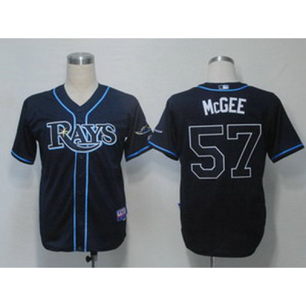 MLB Jerseys Tampa Bay Rays 57 Mcgee Dark Blue Cool Base
