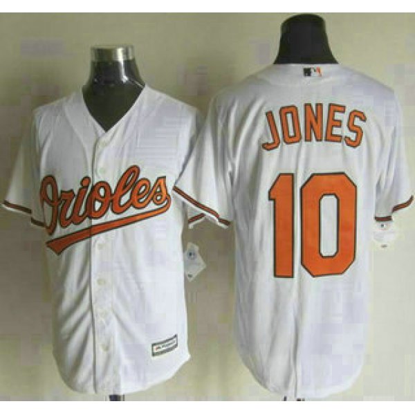 Men's Baltimore Orioles #10 Adam Jones Home White 2015 MLB Cool Base Jersey