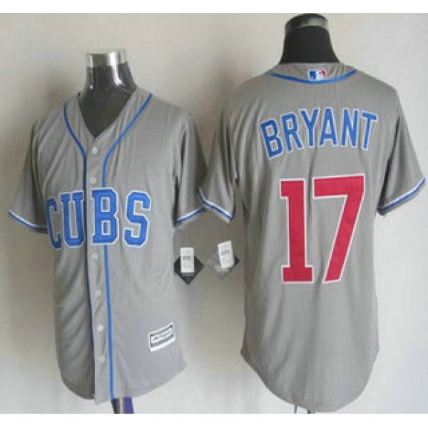 Men's Chicago Cubs #17 Kris Bryant Alternate Gray 2015 MLB Cool Base Jersey