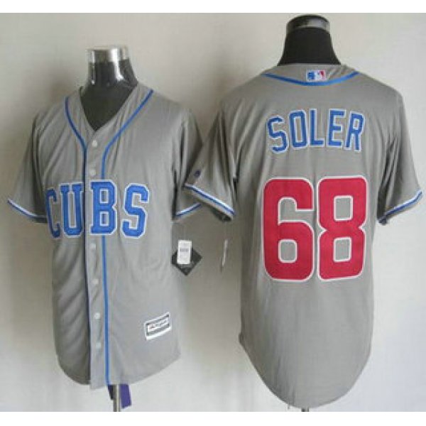 Men's Chicago Cubs #68 Jorge Soler Alternate Gray 2015 MLB Cool Base Jersey
