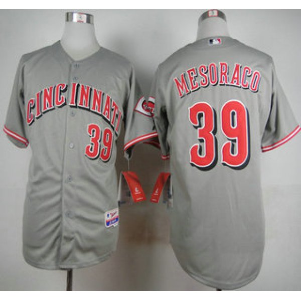 Men's Cincinnati Reds #39 Devin Mesoraco Grey Jersey