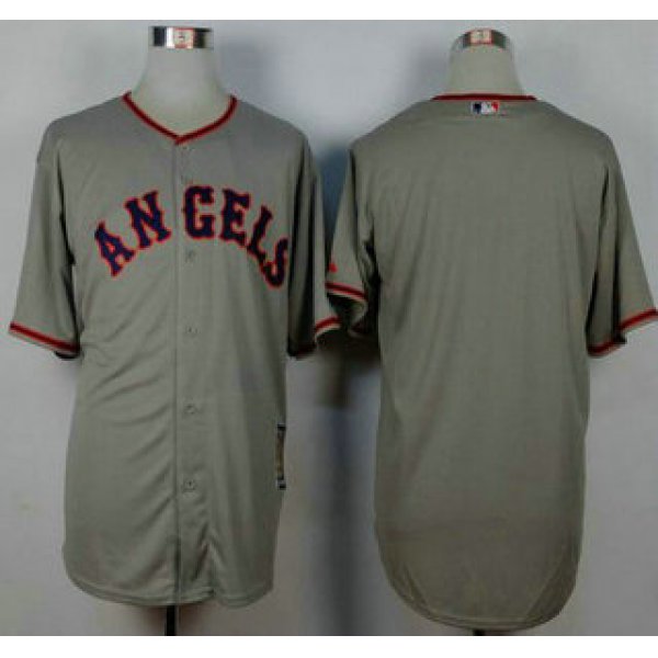 Men's LA Angels of Anaheim Blank Grey 1965 Turn Back The Clock Jersey