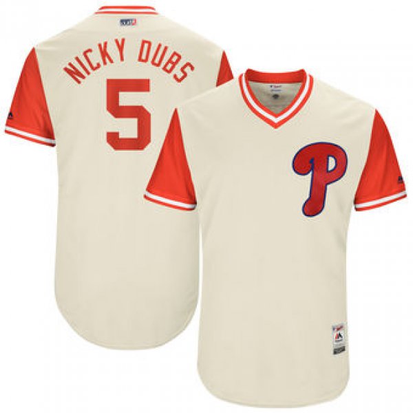 Men's Philadelphia Phillies Nick Williams Nicky Dubs Majestic Tan 2017 Players Weekend Authentic Jersey