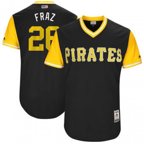 Men's Pittsburgh Pirates Adam Frazier Fraz Majestic Black 2017 Players Weekend Authentic Jersey