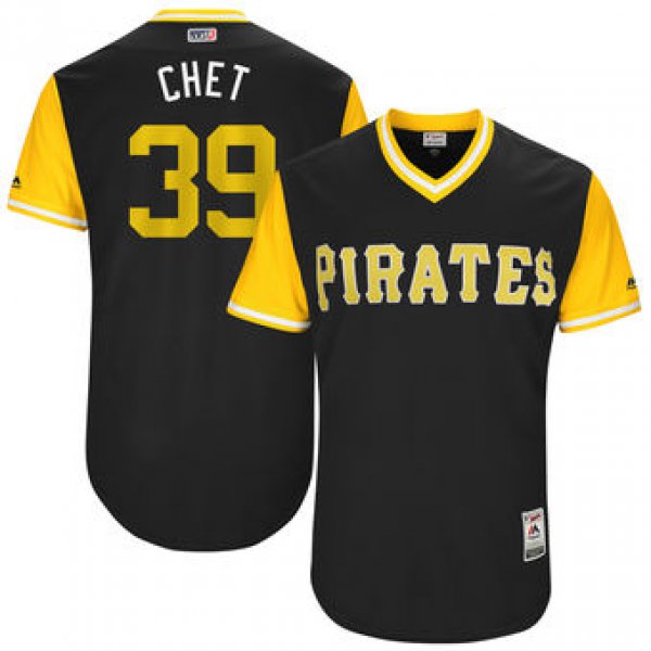 Men's Pittsburgh Pirates Chad Kuhl Chet Majestic Black 2017 Players Weekend Authentic Jersey