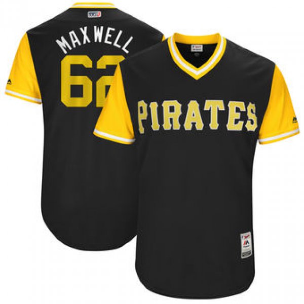 Men's Pittsburgh Pirates Max Moroff Maxwell Majestic Black 2017 Players Weekend Authentic Jersey