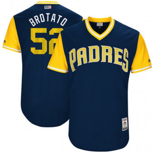 Men's San Diego Padres Brad Hand Brotato Majestic Navy 2017 Players Weekend Authentic Jersey