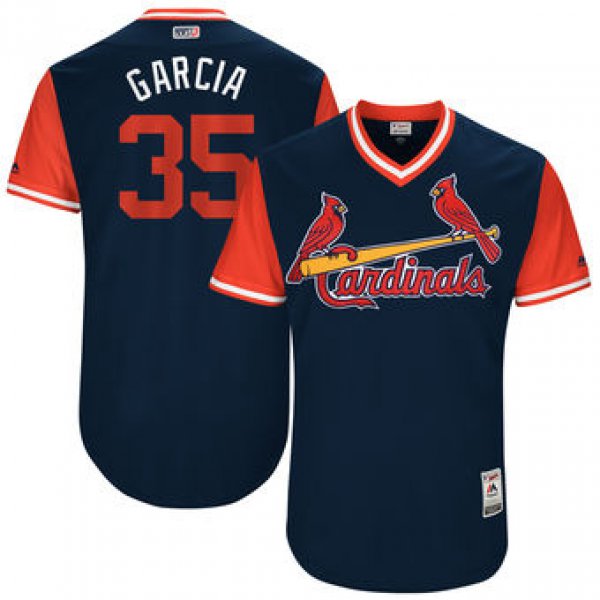 Men's St. Louis Cardinals Greg Garcia Garcia Majestic Navy 2017 Players Weekend Authentic Jersey