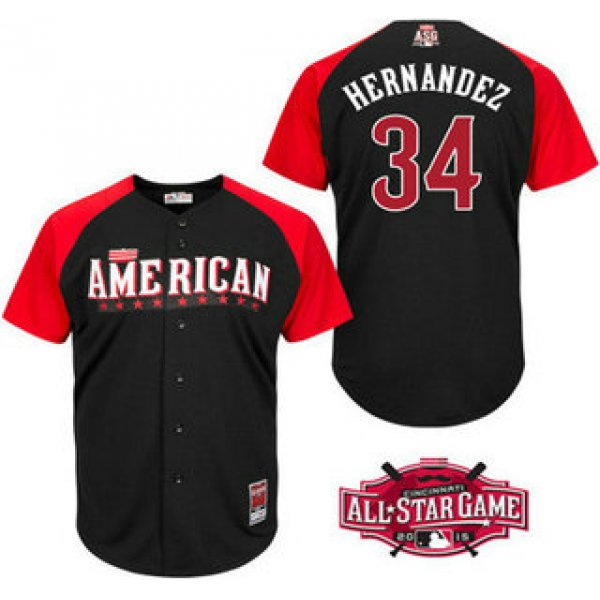 American League Seattle Mariners #34 Felix Hernandez Black 2015 All-Star Game Player Jersey