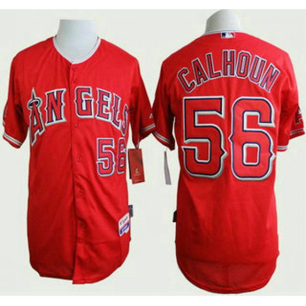 LA Angels of Anaheim #56 Kole Calhoun Red Jersey