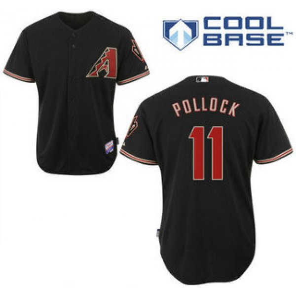 Men's Arizona Diamondbacks #11 A. J. Pollock Alternate Black MLB Cool Base Jersey