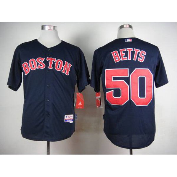 Men's Boston Red Sox #50 Mookie Betts Navy Blue Jersey